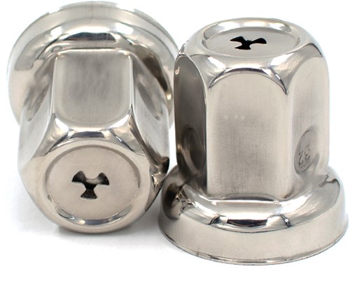 Stainless steel wheel nut caps 32mm - height 52mm - 10 pieces