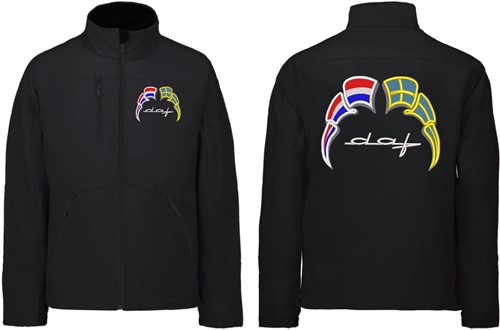 Softshelljacke DAF Old Style Emblem mit Wimpel Niederlande - Schweden