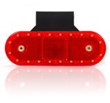 LED Markierungsleuchte oval Rot mit Halterung