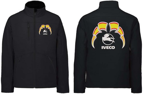 Softshelljacke Iveco Emblem mit Wimpel Spanien