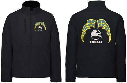 Softshelljacke Iveco Emblem mit Wimpel Schweden