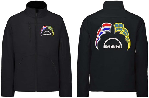 Softshell jas MAN Embleem met wimpels Nederland - Zweden