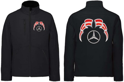 Softshell jacket Mercedes Emblem with flags Austria