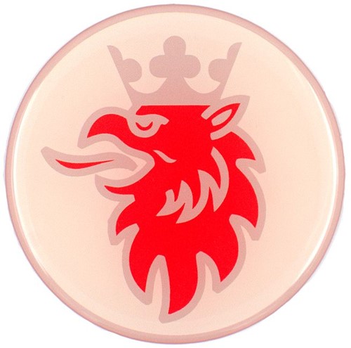 Hub sticker white with red griffin