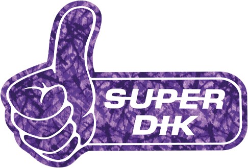 Sticker Super Dik Paars pluche