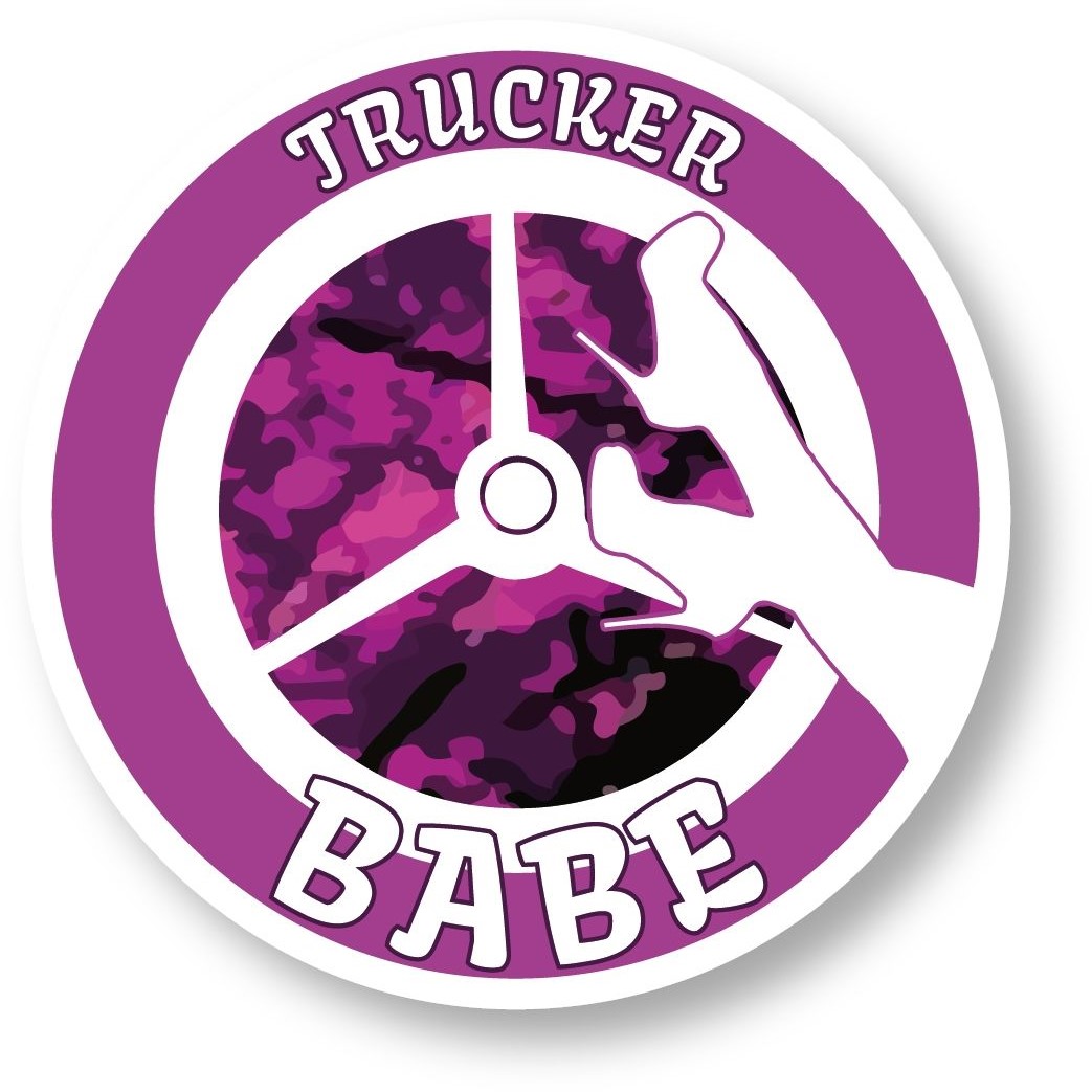 Sticker Rond Trucker Babe Truck Accessoires