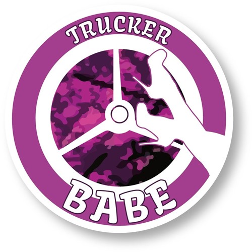 Sticker rond - Trucker Babe