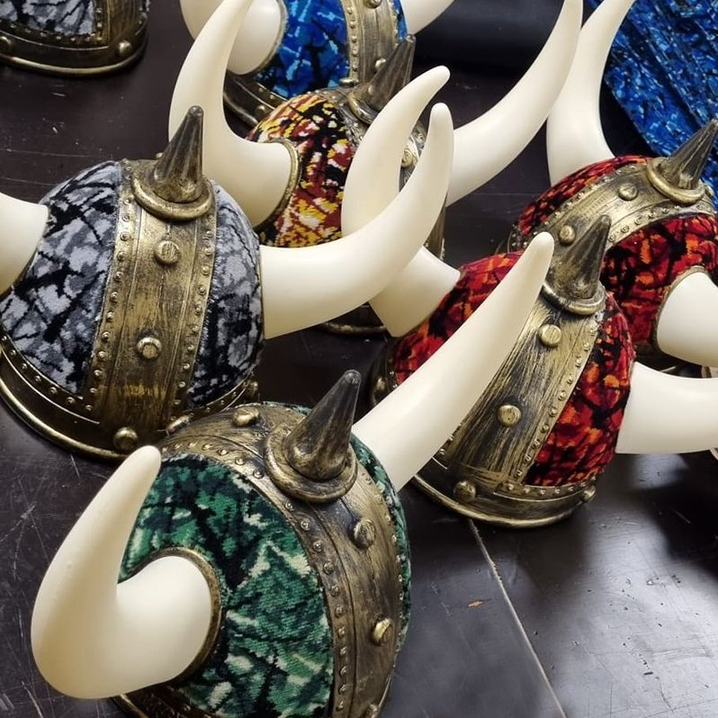 Viking helm bekleed met Deense pluche